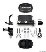 Wilwood 261-15662-BK Wilwood Compact Tandem M/C - 1.12in Bore w/RH Bracket and Valve - Black