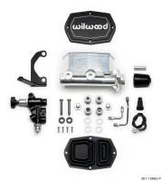 Wilwood 261-15662-P Wilwood Compact Tandem M/C - 1.12in Bore w/RH Bracket and Valve - Ball Burnished