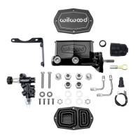 Wilwood 261-16796-BK Wilwood Mopar Compact Tandem Master Cylinder Kit w/ Combination Valve & Pushrod 15/16in Bore - Black