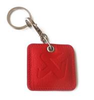 Akrapovic 800947 Akrapovic Square Leather Keychain - red