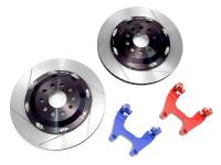 Neuspeed 350mm Floating Rotor Upgrade Kit Rear - Red Carrier Brackets Audi S3/RS 3 (8Y) Golf R / GTI Mk8 MQBevo - 99.10.51RED