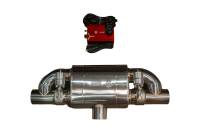 Valvetronic Designs Off Road T Style Universal Muffler Kit Single Inlet Dual Outlet 63MM 2.5" OFF.UVM.63MM.TSTYLE.X1