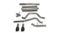 CORSA Performance 14869BLK Corsa 2014-2019 C Sierra/Chevy Silv 1500 Crew Cab/Short Bed 5.3L V8 Black Sport Dual Rear CB Exhaust