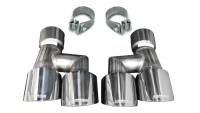 CORSA Performance 21038 Corsa 18-23 4.0in Twin Tip Polished Pro-Series Tip Kit Fits No-Valve Mustang Exhaust Clamps Inc