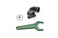 RADIUM Engineering 20-1047 Radium Engineering FCST-X 3-Bolt Remote Mount Fill Neck - 24AN Elbow - 1.5in Barb