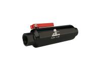 Aeromotive 12331 Aeromotive In-Line AN-10 Filter w/Shutoff Valve 100 Micron SS Element - Black Anodize Finish