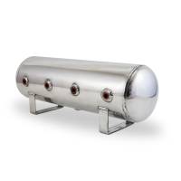 Air Lift 12958 Air Lift 2.5 Gal Alum Air Tank - (4) 1/4in Face Ports & 1/4in Drain Port - 20in L X 6in D - Polished