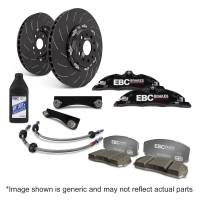 EBC Brakes BBK029BLK-1 EBC Racing 12-20 Fiat 500 Abarth 1.4L Turbo Black Apollo-4 Calipers 330mm Rotors Front Big Brake Kit