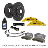 EBC Brakes BBK029YEL-1 EBC Racing 12-20 Fiat 500 Abarth 1.4L Turbo Yellow Apollo-4 Calipers 330mm Rotor Front Big Brake Kit