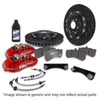 EBC Brakes BBK033RED-1 EBC Racing 13-19 Volkswagen Golf GTI Red 6 Piston Apollo Calipers 355mm Rotors Front Big Brake Kit