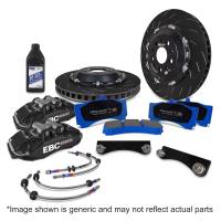 EBC Brakes BBK053BLK-1 EBC Racing 09-18 Audi A6 2.0T Black Apollo-6 Calipers 380mm Rotors Front Big Brake Kit
