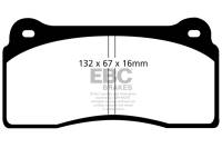 EBC Brakes DP41110R EBC 2012+ Nissan GT-R R35 (w/M12/M14 Bolts & Iron Rotors) Yellowstuff Rear Brake Pads - Fits select 1990-2023 Jaguar, Ferrari applications