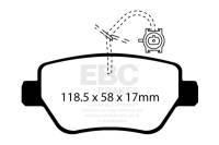 EBC - EBC Brakes DP42258R EBC 14-17 Maserati Ghibli (330 PS Package ONLY) Yellowstuff Rear Brake Pads - Fits 2014-2023 Maserati Quattroporte - Image 4