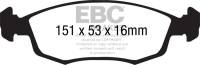 EBC - EBC Brakes UD1568 EBC 11+ Fiat 500 1.4 (ATE Calipers) Ultimax2 Front Brake Pads - Fits 2012-2018 Fiat 500 - Image 4