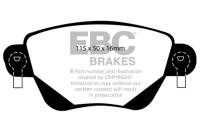 EBC - EBC Brakes UD911 EBC 01-04 Jaguar X-Type 2.5 Ultimax2 Rear Brake Pads - Fits 2002-2004 Jaguar X-Type - Image 2