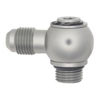 DeatschWerks 6-02-0415 DeatschWerks 6AN ORB Male to 6AN Male Flare Low Profile 90-Degree Swivel - Anodized DW Titanium