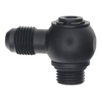 DeatschWerks 6-02-0415-B DeatschWerks 6AN ORB Male to 6AN Male Flare Low Profile 90-Degree Swivel - Anodized Matte Black