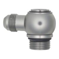 DeatschWerks 6-02-0418 DeatschWerks 10AN ORB Male to 8AN Male Flare Low Profile 90-Degree Swivel - Anodized DW Titanium