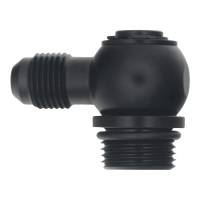 DeatschWerks 6-02-0419-B DeatschWerks 8AN ORB Male to 6AN Male Flare Low Profile 90-Degree Swivel - Anodized Matte Black