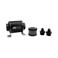 DeatschWerks 8-03-070-010K-6 DeatschWerks Stainless Steel 6AN 10 Micron Universal Inline Fuel Filter Housing Kit (70mm)