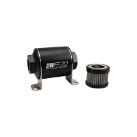 DeatschWerks 8-03-070-040K DeatschWerks Stainless Steel 8AN 40 Micron Universal Inline Fuel Filter Housing Kit (70mm)