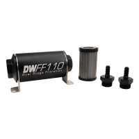 DeatschWerks 8-03-110-010K-516 DeatschWerks Stainless Steel 5/16in 10 Micron Universal Inline Fuel Filter Housing Kit (110mm)