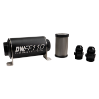 DeatschWerks 8-03-110-100K-10 DeatschWerks Stainless Steel 10AN 100 Micron Universal Inline Fuel Filter Housing Kit (110mm)