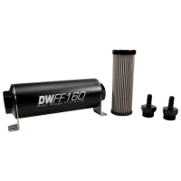 DeatschWerks 8-03-160-010K-516 DeatschWerks Stainless Steel 5/16in 10 Micron Universal Inline Fuel Filter Housing Kit (160mm)