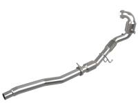 aFe 48-36411-1YC aFe Power Twisted Steel Down Pipe 3in 304 Stainless Steel w/ Cat 15-18 VW Golf R MKVII L4-2.0L (t)