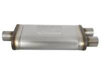 aFe - aFe 49M00009 aFe MACHForce XP SS Muffler 2.5in Center Inlet / 2.5in Dual Outlets 18in L x 9in W x 4in H Body - Image 3