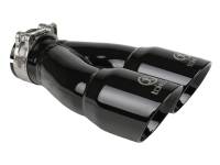 aFe 49T25364-B10 aFe Takeda 2.5in 304 Stainless Steel Clamp-on Exhaust Tip 2.5in Inlet 3in Dual Outlet - Black