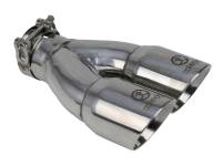 aFe 49T25364-P10 aFe Takeda 2.5in 304 Stainless Steel Clamp-on Exhaust Tip 2.5in Inlet 3in Dual Outlet - Polished