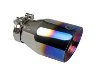aFe 49T25404-L071 aFe Mach Force XP 304 Stainless Steel Clamp-On Exhaust Tip 2.5in Inlet / 4in Outlet - Blue Flame