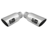aFe 49T40606-P15 aFe MACH Force-XP 304 SS Single Wall Polished Exhaust Tip Pair 4in Inlet x 6in Outlet x 15in L