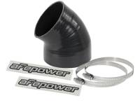 aFe 59-00085 aFe Magnum FORCE CAI Univ. Silicone (4.125in to 3.5in ID / 49 Deg.) Elbow Reducing Coupler - Black
