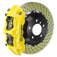 Brembo 2M1.9003A5 Brembo 05-09 F430 Challenge Rear GT BBK 6 Piston Cast 380x32 2pc Rotor Drilled- Yellow