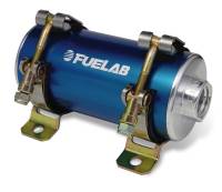Fuelab 40402-3 Fuelab Prodigy Reduced Size Carb In-Line Fuel Pump w/Internal Bypass - 800 HP - Blue