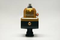 Fuelab 55504-5 Fuelab 555 High Pressure Adjustable FPR Blocking 25-65 PSI (1) -8AN In (2) -8AN Out - Gold