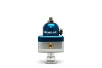 Fuelab 57501-3 Fuelab 575 Carb Adjustable Mini FPR Blocking 4-12 PSI (1) -6AN In (2) -6AN Out - Blue