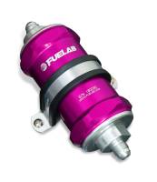 Fuelab 81801-4 Fuelab 818 In-Line Fuel Filter Standard -6AN In/Out 10 Micron Fabric - Purple
