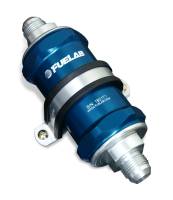 Fuelab 81812-3 Fuelab 818 In-Line Fuel Filter Standard -8AN In/Out 40 Micron Stainless - Blue