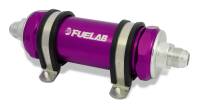 Fuelab 82832-4 Fuelab 828 In-Line Fuel Filter Long -8AN In/Out 6 Micron Fiberglass - Purple