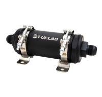 Fuelab 86830-10-12 Fuelab PRO Series In-Line Fuel Filter (10gpm) -10AN In/-12AN Out 6 Micron Fiberglass - Matte Black