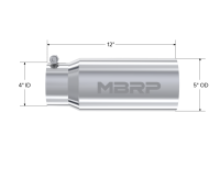 MBRP - MBRP Exhaust pT5049 MBRP Universal Tip 5 O.D. Dual Wall Straight 4 inlet 12 length - Image 5