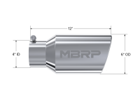 MBRP - MBRP Exhaust pT5073 MBRP Universal Tip 6 O.D. Angled Rolled End 4 inlet 12 length - Image 5