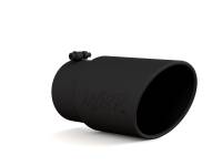 MBRP Exhaust pT5075BLK MBRP Universal Tip 6in O.D. Angled Rolled End 5 inlet 12 length - Black Finish