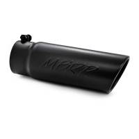 MBRP Exhaust pT5112BLK MBRP Universal Tip 4 O.D. Angled Rolled End 3.5 inlet 10 length- Black Finish