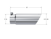 MBRP - MBRP Exhaust pT5114 MBRP Universal Tip 3in O.D. Dual Wall Angled End 3 inlet 12 length - Image 5