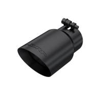 MBRP Exhaust pT5122BLK MBRP Tip 3in Round x 4in Inlet OD Dual Walled Angled Black Tip - Fits all 3in Exhausts