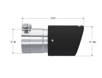 MBRP - MBRP Exhaust pT5122CF MBRP Universal Carbon Fiber Tip 4in OD/3in Inlet/7.7in L - Image 7